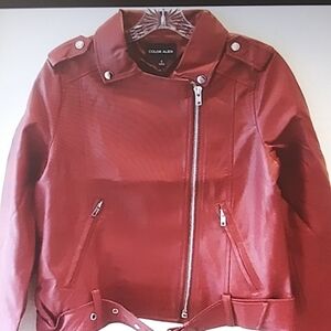 New Women's Red Motorcycle Jacket
